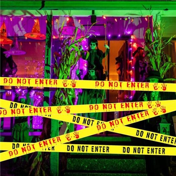 2Pcs Halloween Decorations Caution Tape - 2 inch x 164 feet Do Not Enter - Picture 4 of 7